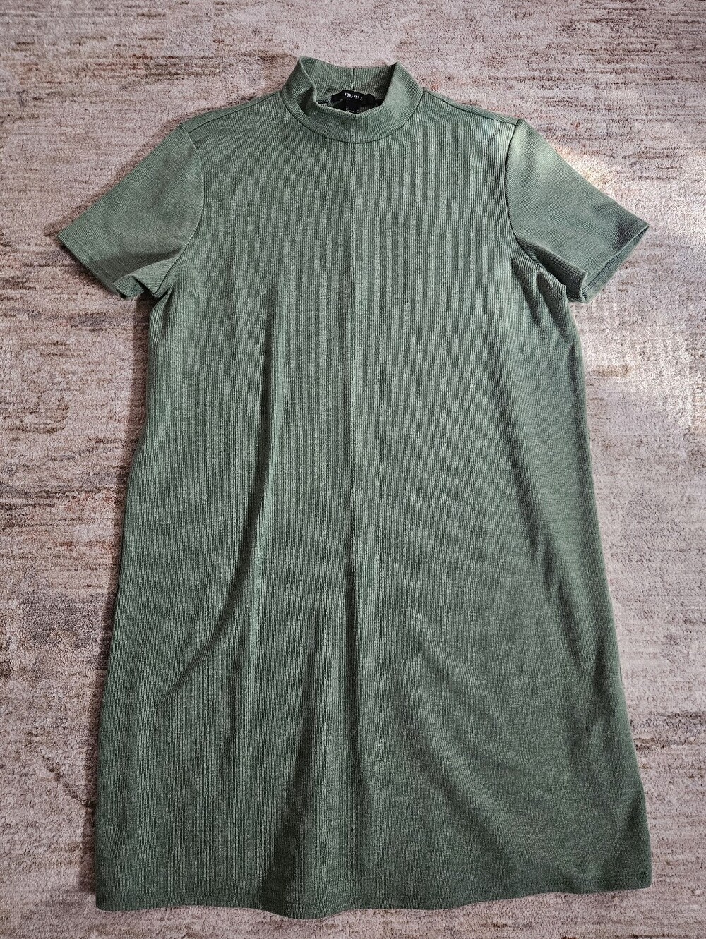 Forever 21 Olive Green Mock Neck Shirtdress Size M